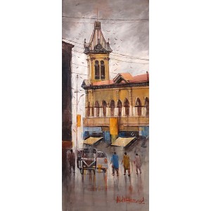 Abdul Hameed, 12 x 30 inch, Acrylic on Canvas, Cityscape Painting, AC-ADHD-172